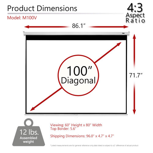 Elite Screens Manual Projector Screen & Reviews | Wayfair